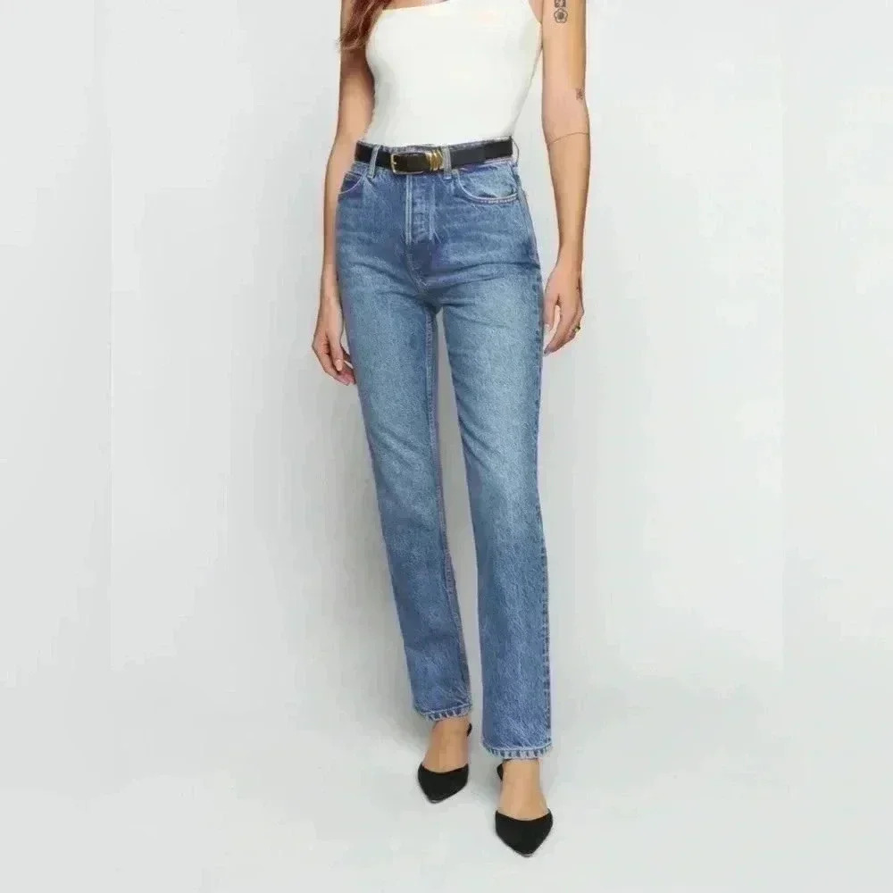 Reformation Cynthia High Rise Straight Jeans Size 30